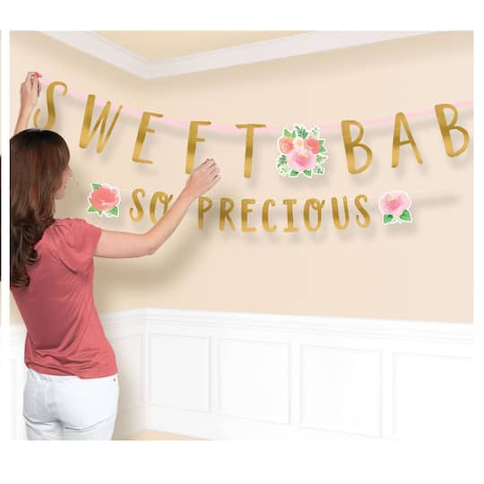 Floral Baby Shower Jumbo Letter Banner Kit